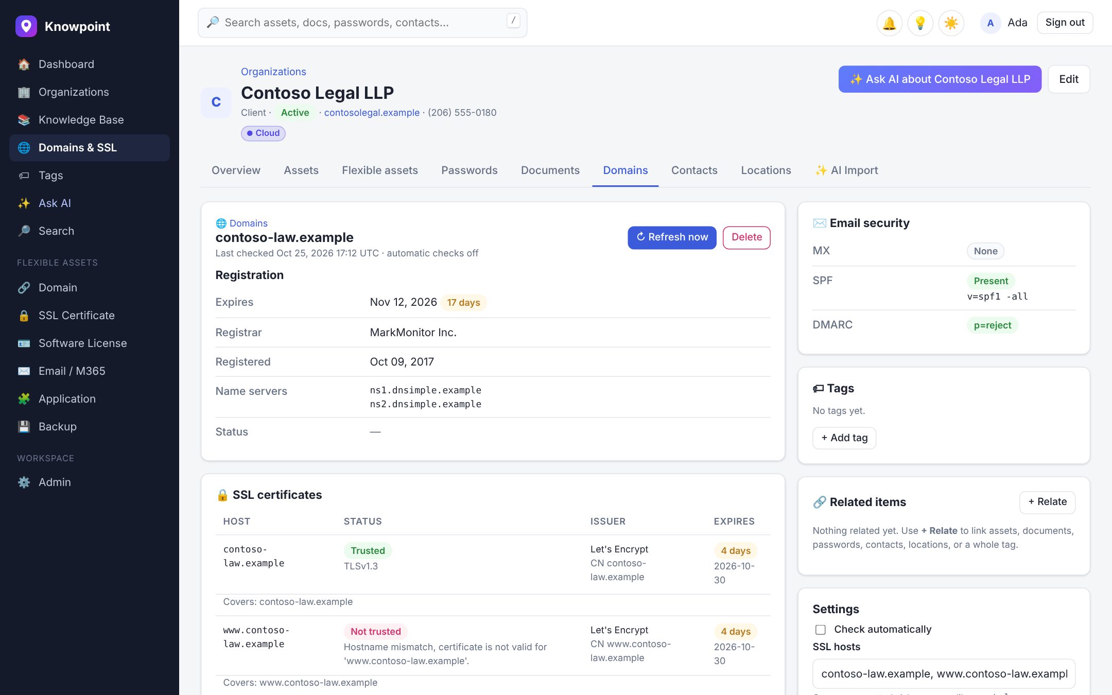 Domains & SSL in Knowpoint
